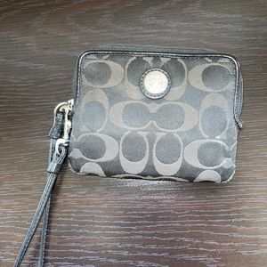 Coach Black Signature Wristlet